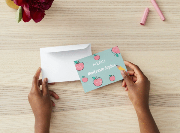 Carte "Merci maîtresse" Pomme
