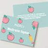 Carte "Merci maîtresse" Pomme