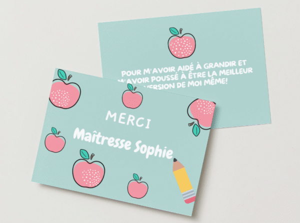 Carte "Merci maîtresse" Pomme