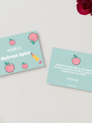 Carte "Merci maîtresse" Pomme