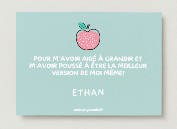 Carte "Merci maîtresse" Pomme