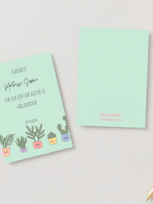 Carte "Merci maîtresse" Plantes