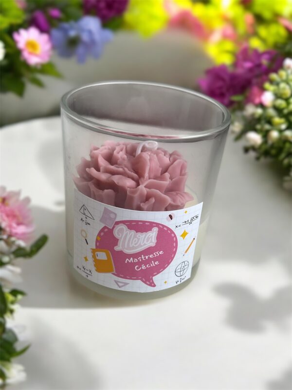 Bougie Fleur d’Oeillet Merci Maîtresse